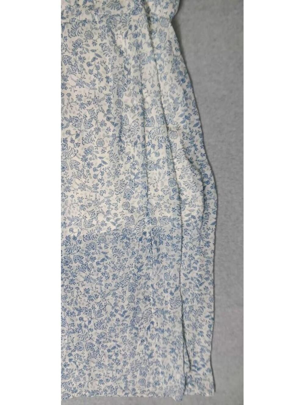 NWT! Sienna Sky Babydoll Milkmaid Dress Womens Size Mesium White And Blue Floral - Picture 12 of 14